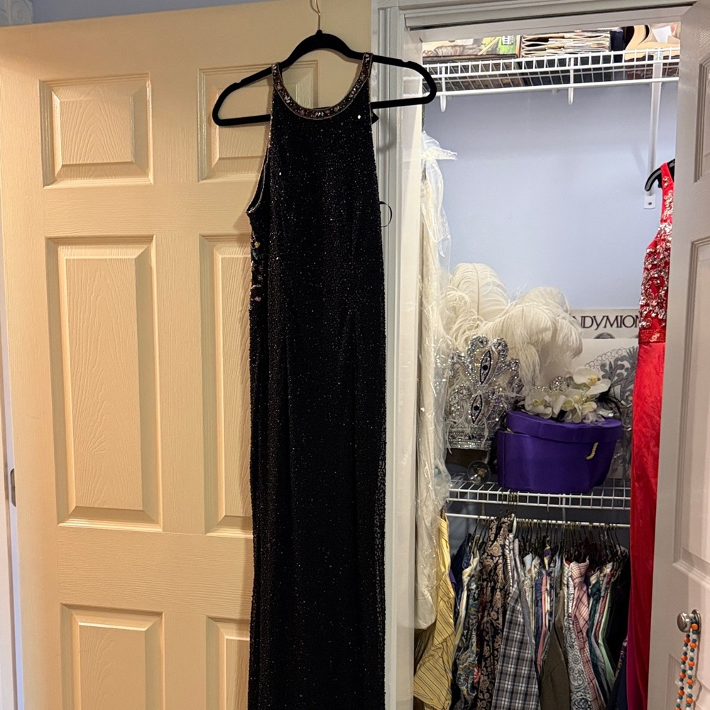 Sherri Hill Black Glitter Prom Dress